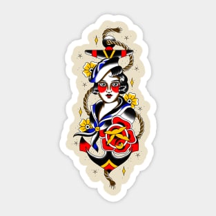 Sailor Girl Anchor Sticker